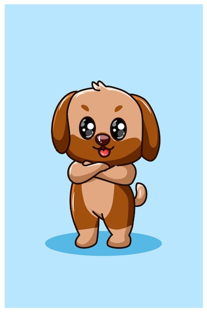 Ilustración de vector lindo perro marrón