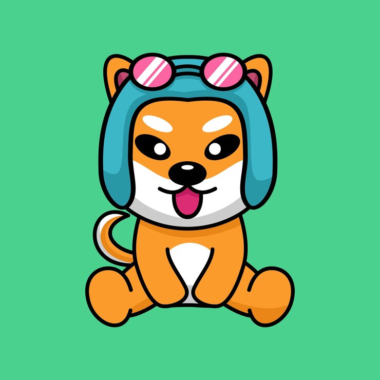 Vector ilustración de vector de lindo perro shiba premium animal