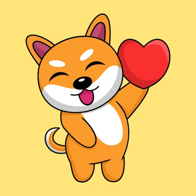 Ilustración de vector de lindo perro shiba premium animal