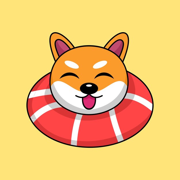 Ilustración de vector de lindo perro shiba premium animal