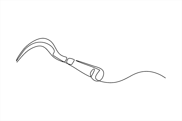 Ilustración de vector de línea continua diseño de hoz