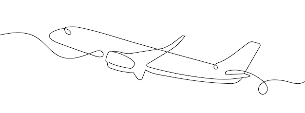 Vector ilustración de vector de línea continua plana ilustración de plano simple de una línea diseño moderno