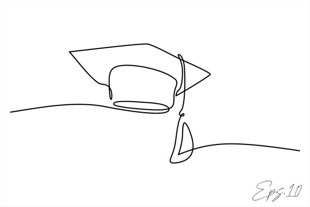 Ilustración de vector de línea continua de sombrero de soltero