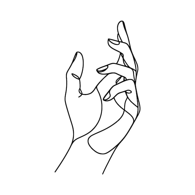 Ilustración del vector de una línea en posición de mano libre