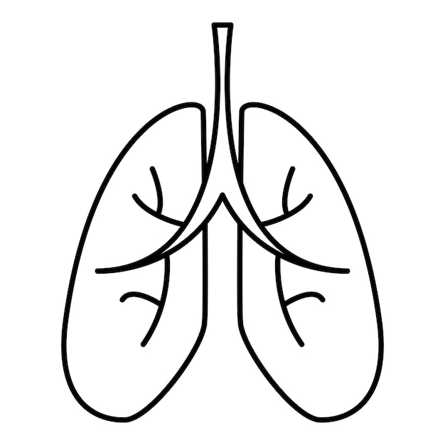 Ilustración de vector de línea de pulmones