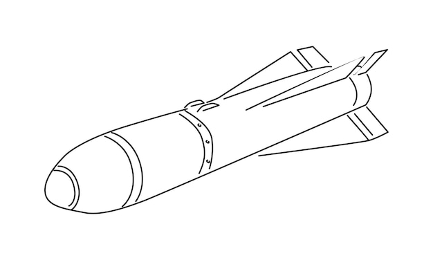 Ilustración del vector de línea de vuelo del cohete
