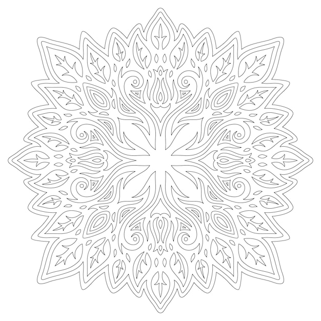 Ilustración de vector lineal monocromo hermoso para colorear página de libro con patrón único floral aislado sobre fondo blanco