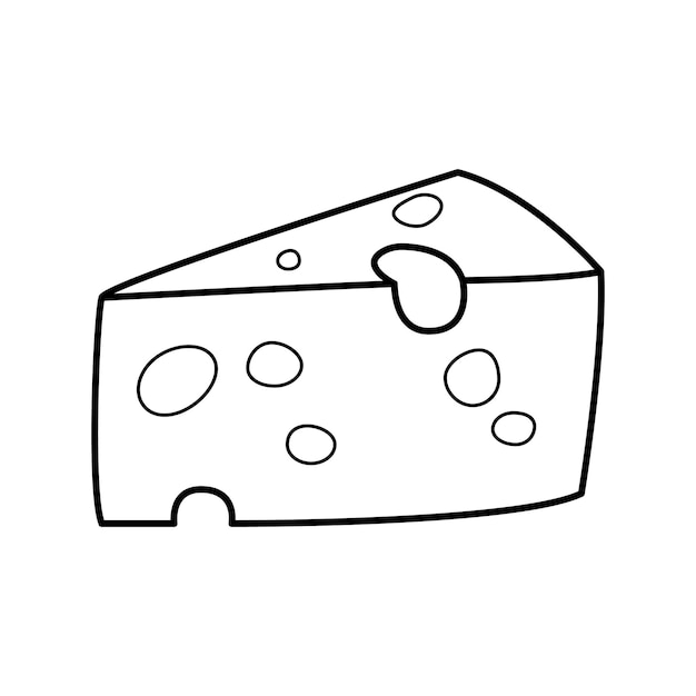Ilustración de vector lineal simple de un pedazo de queso