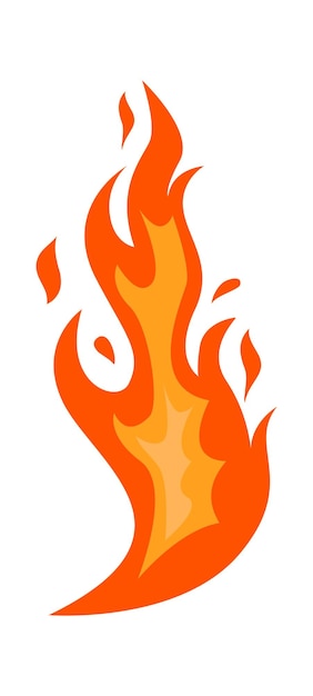 Ilustración de vector de llama de fuego ardiente