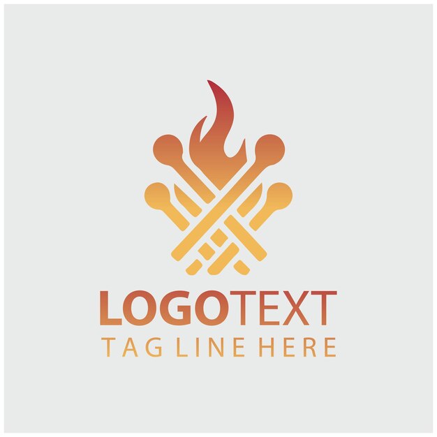 Ilustración del vector de llama del logotipo