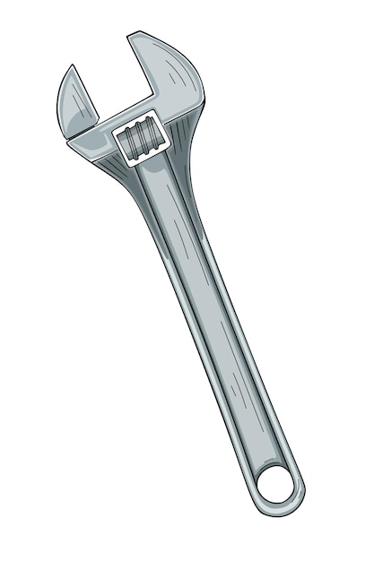 Ilustración del vector de la llave ajustable