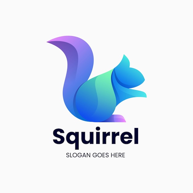 Ilustración Vector Logo Con Ardilla Estilo Colorido Degradado