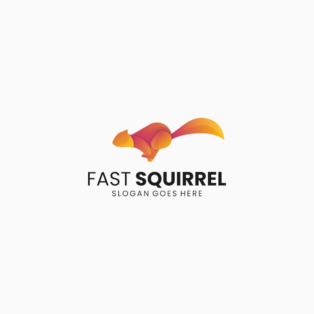 Ilustración Vector Logo Con Ardilla Estilo Colorido Degradado