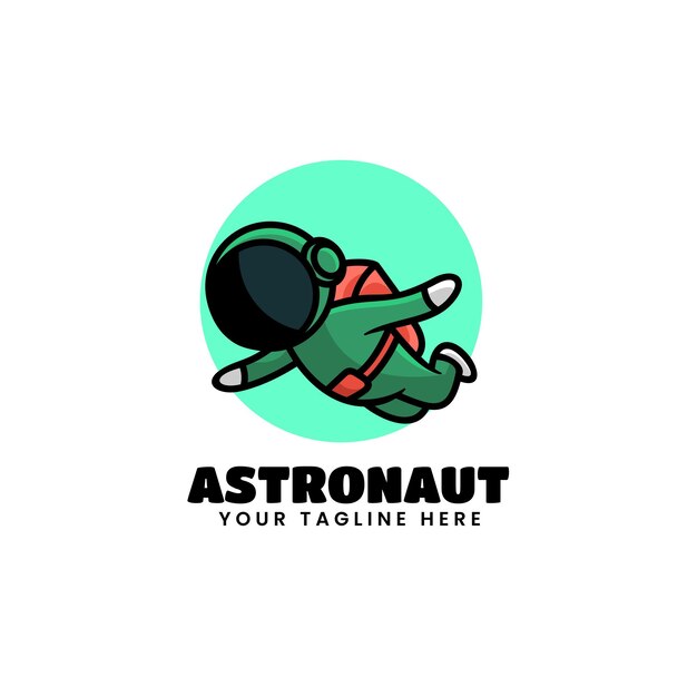 Ilustración Vector Logo Astronauta Estilo Mascota Simple