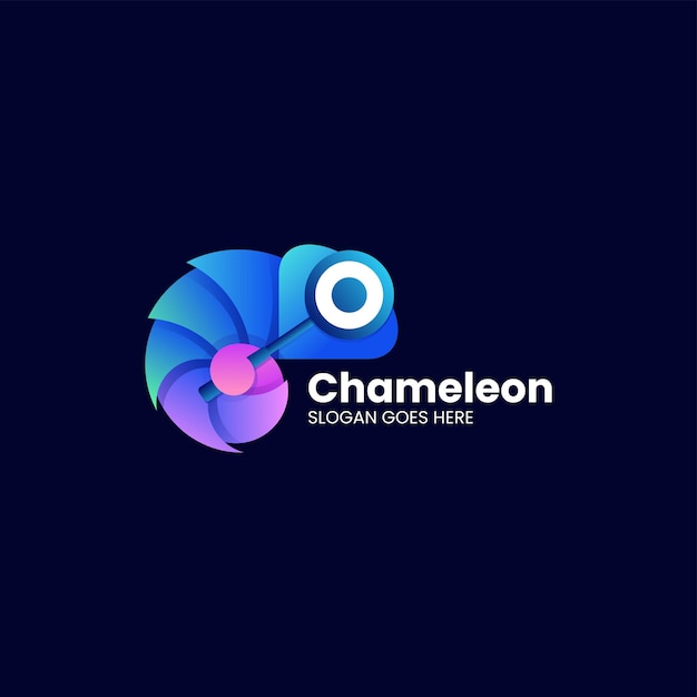 Ilustración Vector Logo Camaleón Estilo Colorido Degradado
