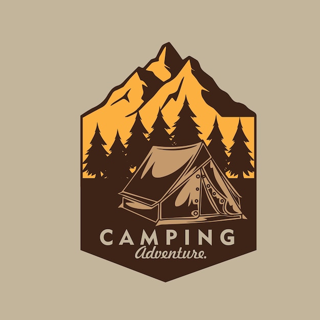 Ilustración de vector de logo de camping