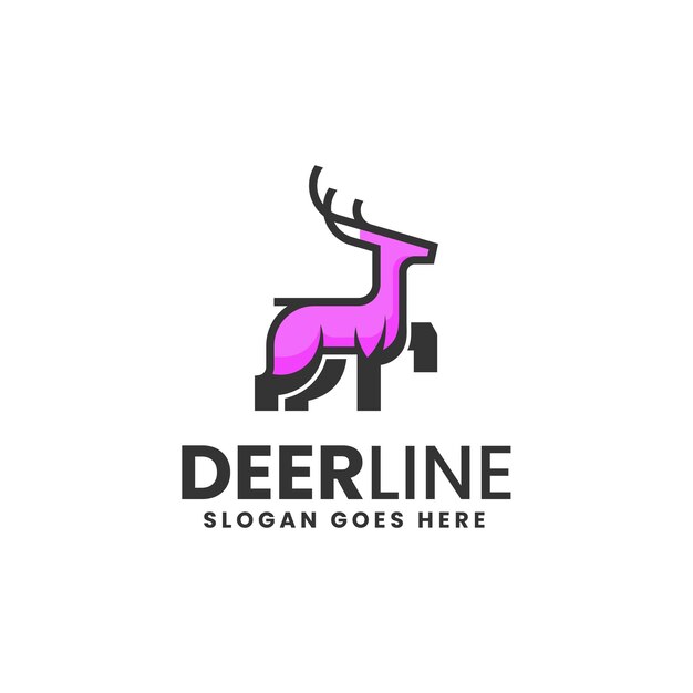 Ilustración Vector Logo Ciervos Estilo Mascota Simple