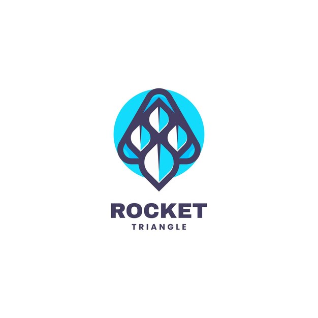 Ilustración Vector Logo Cohete Estilo Mascota Simple
