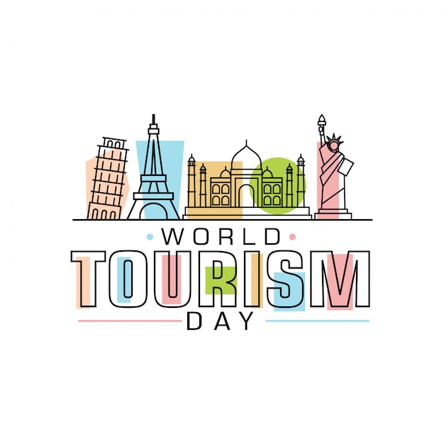 Ilustración de vector de logo de día mundial del turismo
