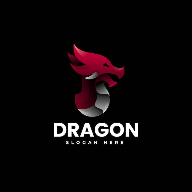 Ilustración vector logo dragón estilo colorido degradado