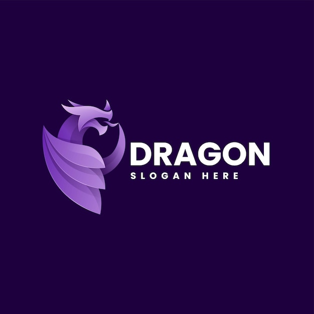 Ilustración vector logo dragón estilo colorido degradado