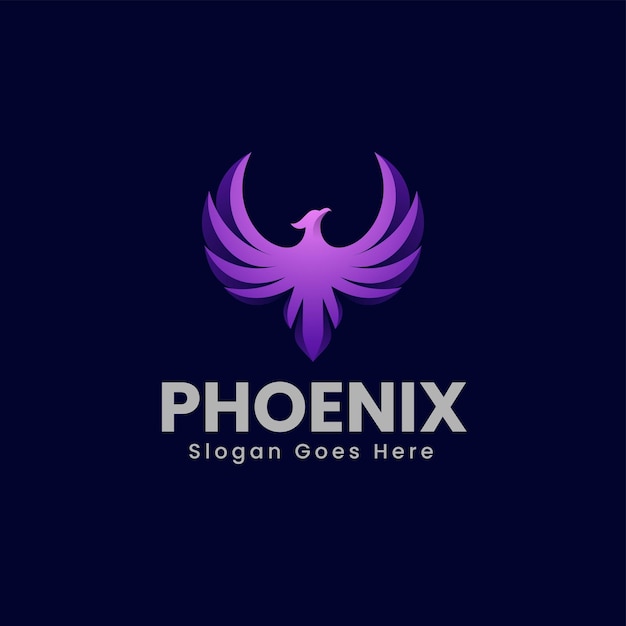 Ilustración Vector Logo Estilo Colorido Gradiente Fénix