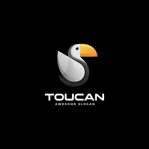 Ilustración Vector Logo Estilo Colorido Gradiente Tucán