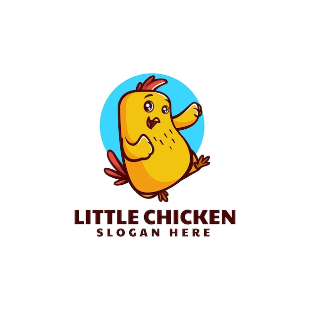 Ilustración Vector Logo Estilo Dibujos Animados Mascota Pollo Pequeño