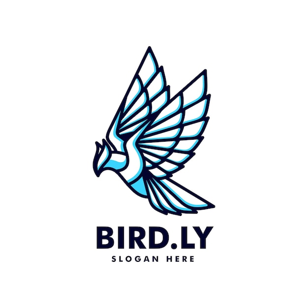 Ilustración Vector Logo Con Estilo Mascota Simple Pájaro