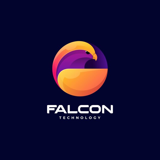 Ilustración vector logo falcon estilo colorido degradado