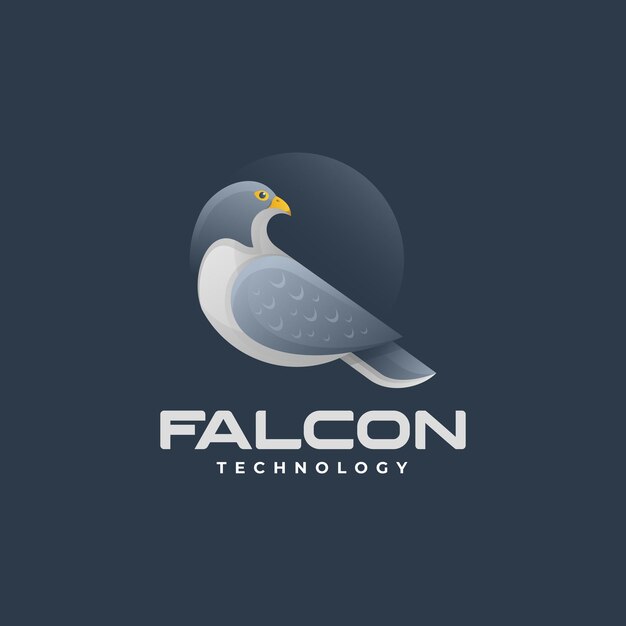 Ilustración Vector Logo Falcon Estilo Colorido Degradado