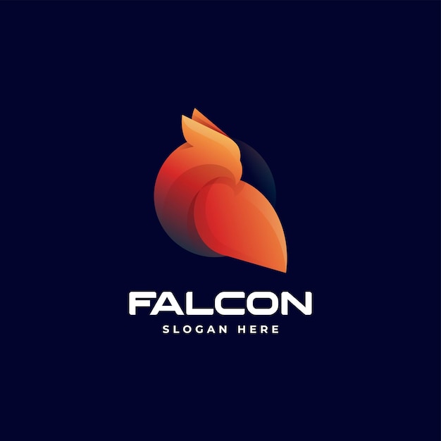 Ilustración vector logo falcon estilo colorido degradado