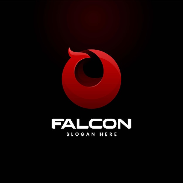 Ilustración Vector Logo Falcon Estilo Colorido Degradado