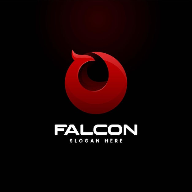 Ilustración vector logo falcon estilo colorido degradado