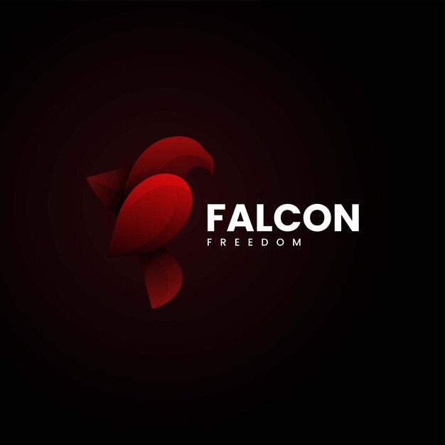 Ilustración Vector Logo Falcon Estilo Colorido Degradado
