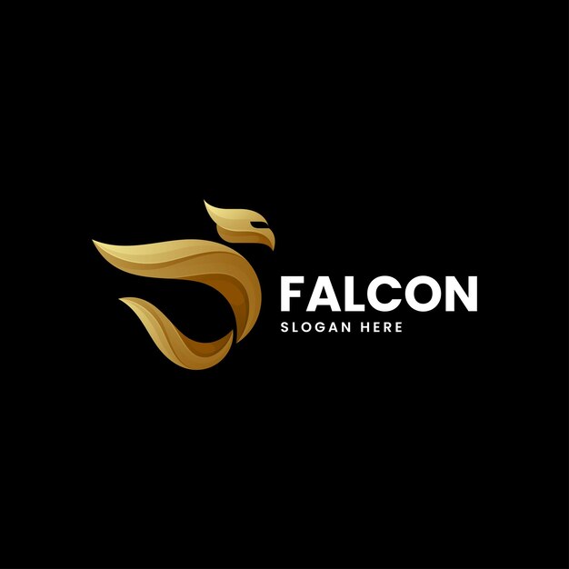 Ilustración vector logo falcon estilo colorido degradado