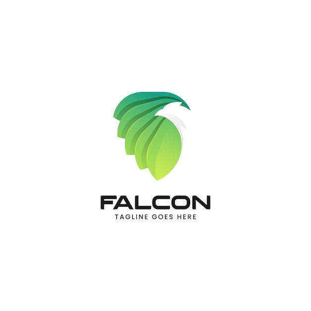 Ilustración vector logo falcon estilo colorido degradado