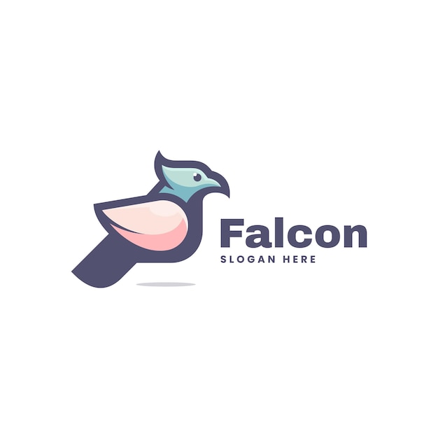 Ilustración Vector Logo Falcon Estilo Mascota Simple