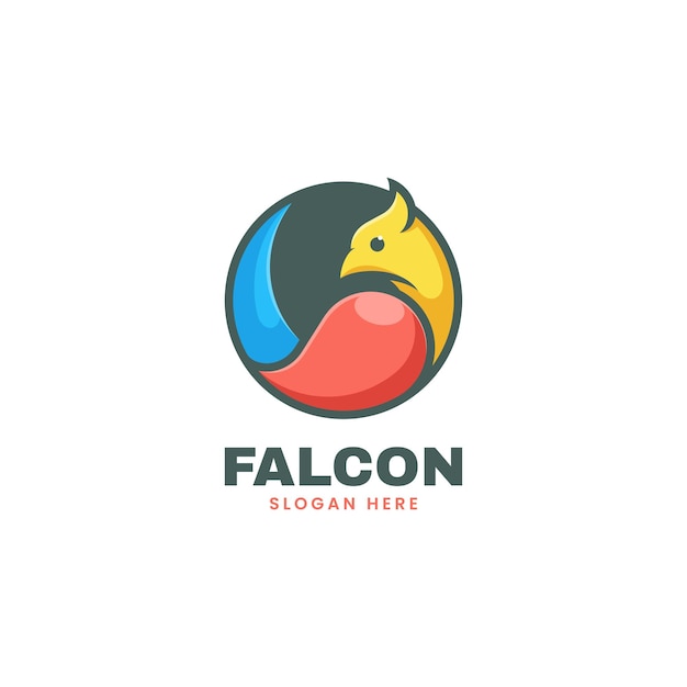 Ilustración Vector Logo Falcon Estilo Mascota Simple