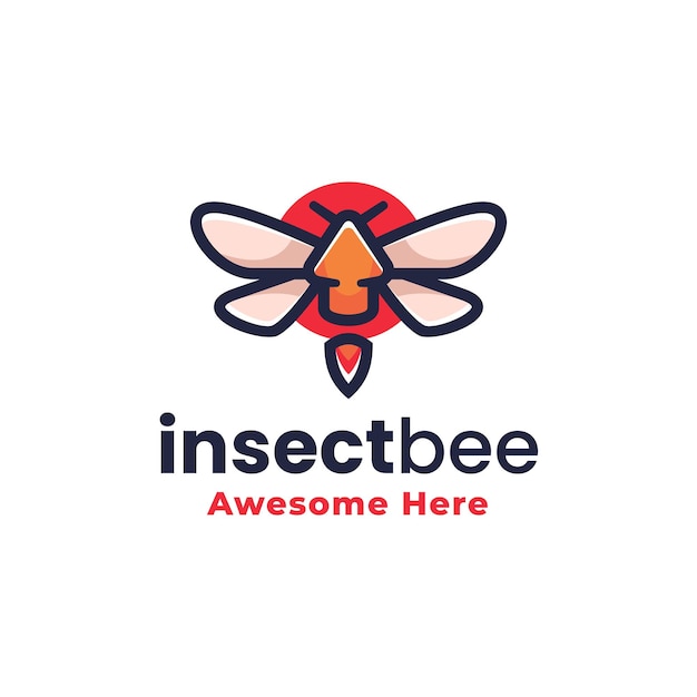 Vector ilustración vector logo insecto abeja estilo mascota simple