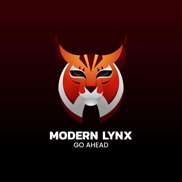 Ilustración vector logo lynx estilo colorido degradado