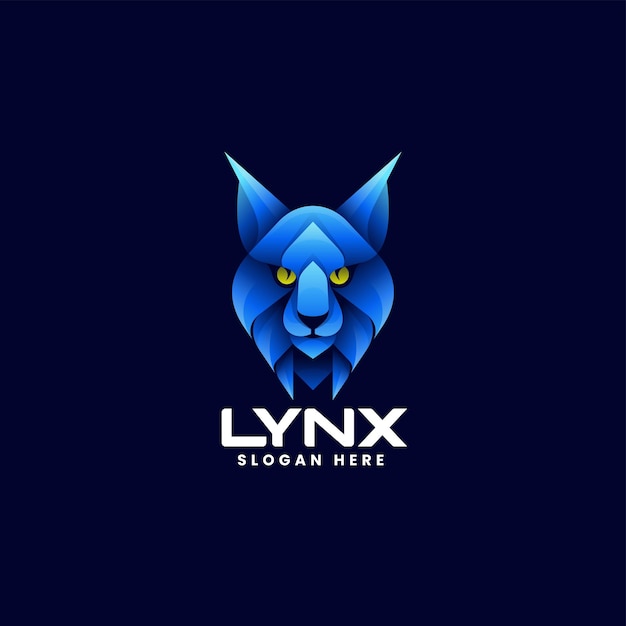 Ilustración Vector Logo Lynx Estilo Colorido Degradado