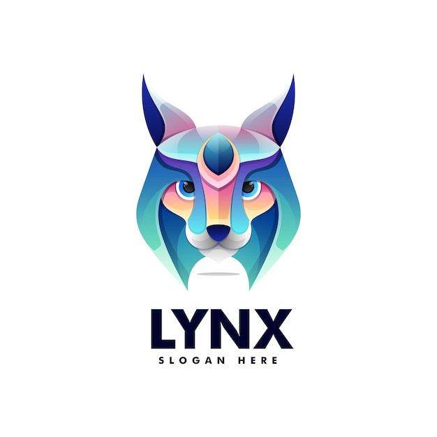 Ilustración Vector Logo Lynx Estilo Colorido Degradado