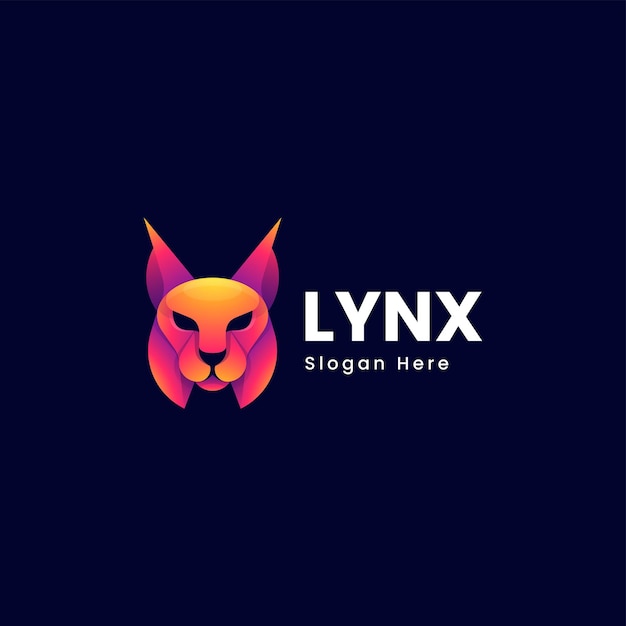 Ilustración Vector Logo Lynx Estilo Colorido Degradado
