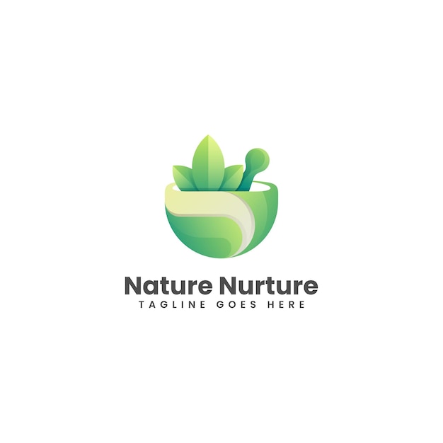 Ilustración Vector Logo Naturaleza Estilo Colorido Degradado