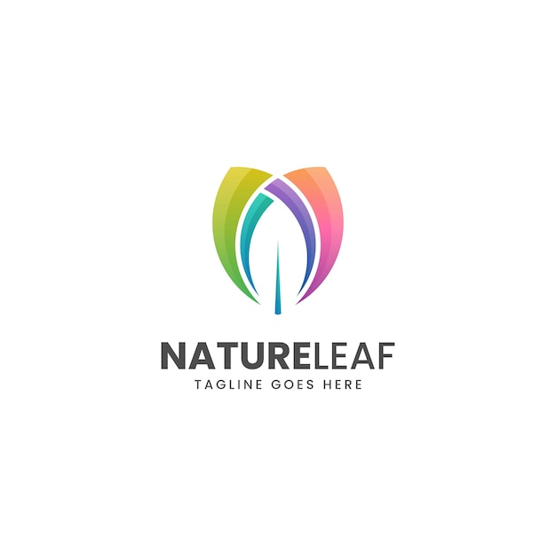 Ilustración Vector Logo Naturaleza Estilo Colorido Degradado