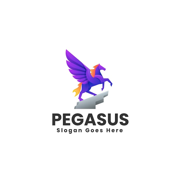 Ilustración Vector Logo Pegaso Estilo Colorido Degradado