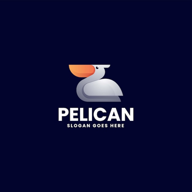 Ilustración Vector Logo Pelican Estilo Colorido Degradado