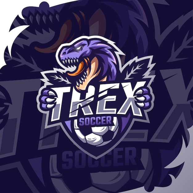 Ilustración de vector de logo de t-rex vector premium