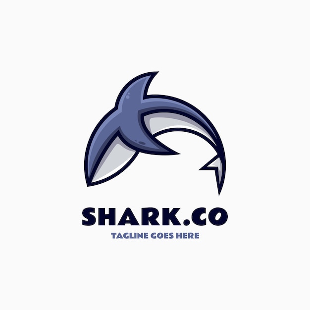 Ilustración Vector Logo Tiburón Estilo Mascota Simple